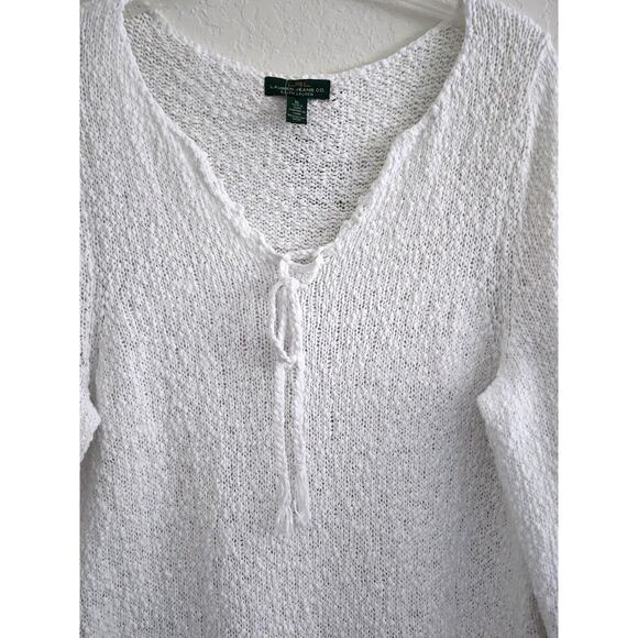 TOP/KNIT-RALPH LAUREN-LAUREN JEAN CO.-White-V-Tie Neck-Long Sleeves-Size XL-NWT - Picture 3 of 13